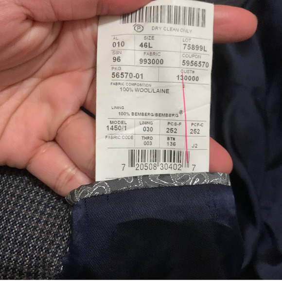 JOSEPH ABBOUD Checked Blazer Size 46 L Check 100%‎ Wool 1450/1 - Picture 8 of 8